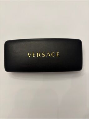 Black Eyeglass Case with Gold Logo